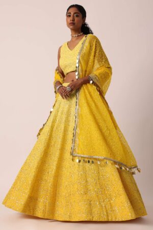 Radiant Marigold Yellow Fully Sequined Lehenga