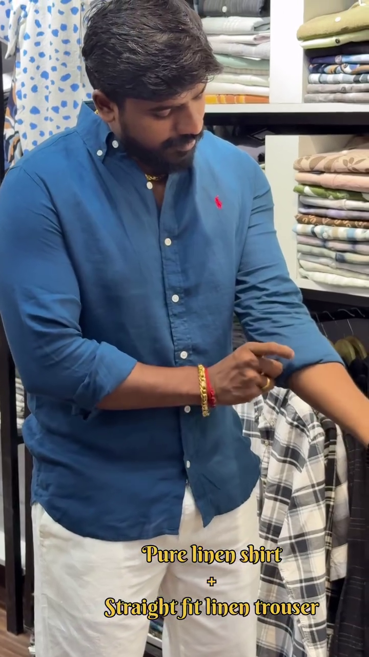 Men's Pure Linen Casual Shirt & Straight Fit Linen Trousers Set - Perfect for Summer Breezes - Image 4