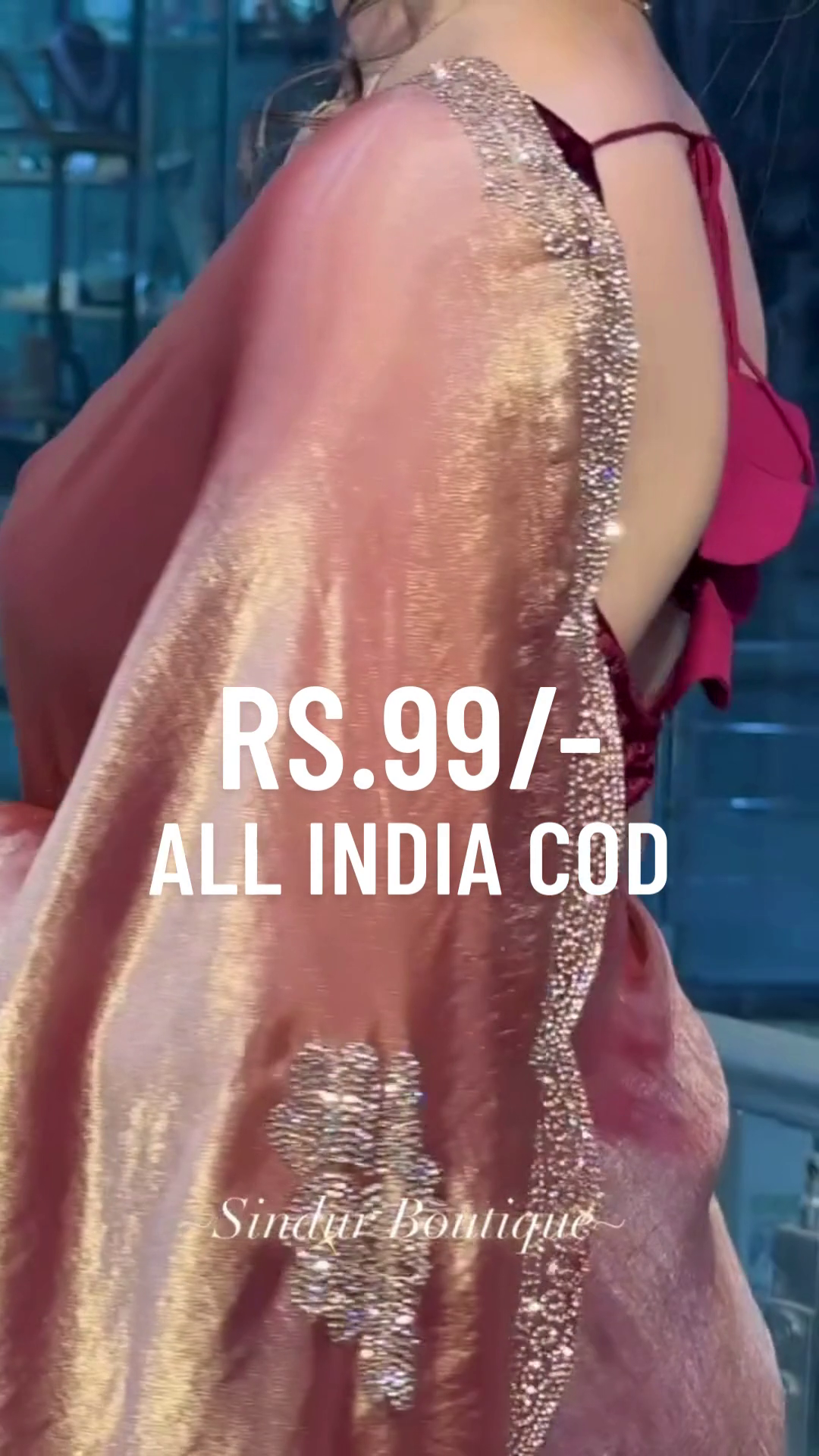 Designer Velvet Maroon Saree with Gold Embroidered Pallu – Elegant Party Wear Saree for Women |Ready to Wear - Image 4