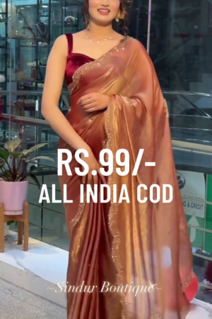 Designer Velvet Maroon Saree with Gold Embroidered Pallu – Elegant Party Wear Saree for Women |Ready to Wear