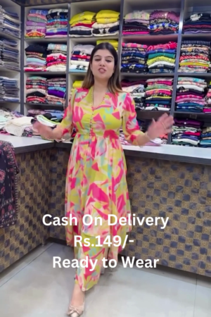 Geometric Multi-Color Printed Fit & Flare Dress