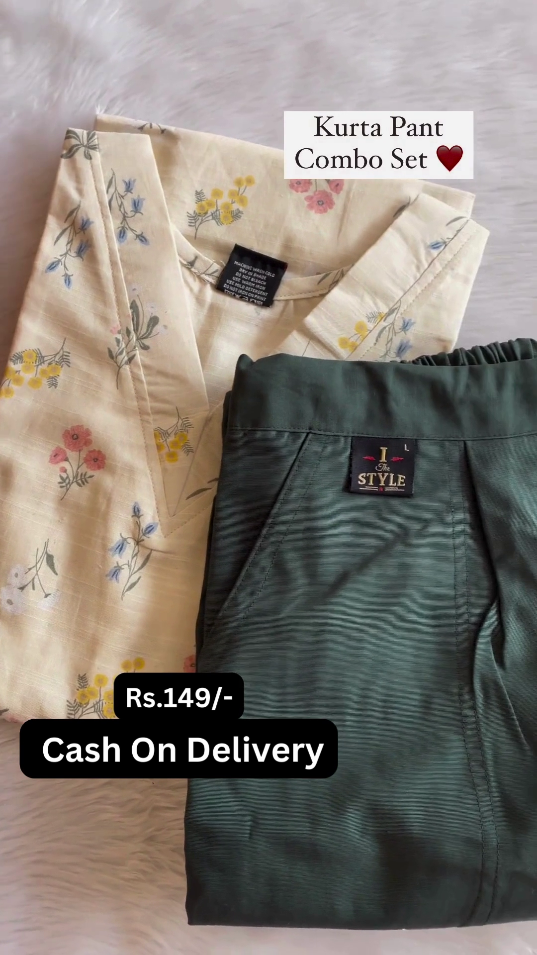 Floral Printed Soft Cotton Kurta and Pant Combo Set for Women – Elegant Daily Wear