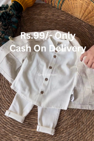 Premium Baby Boy Festive 3-Piece Set with Shirt, Coat, and Pants