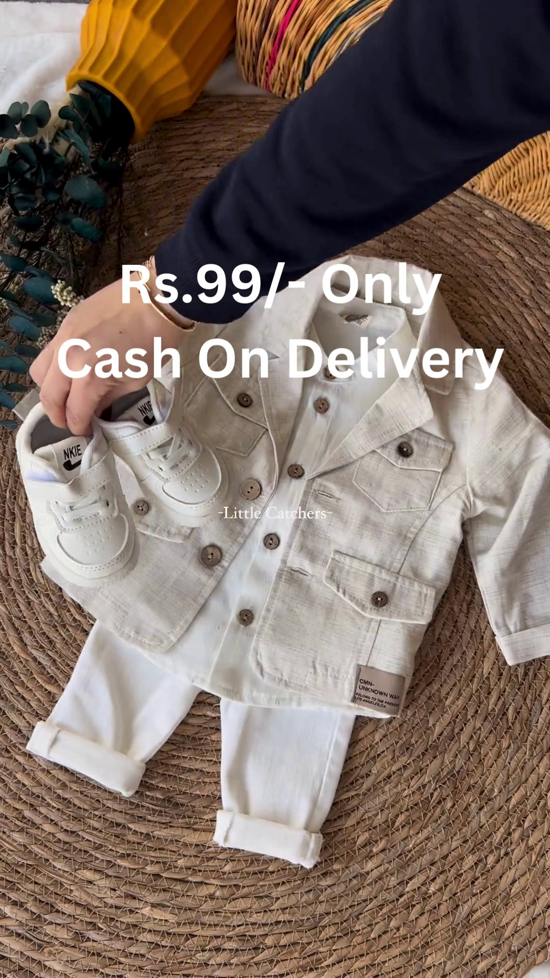 Premium Baby Boy Festive 3-Piece Set with Shirt, Coat, and Pants - Image 3