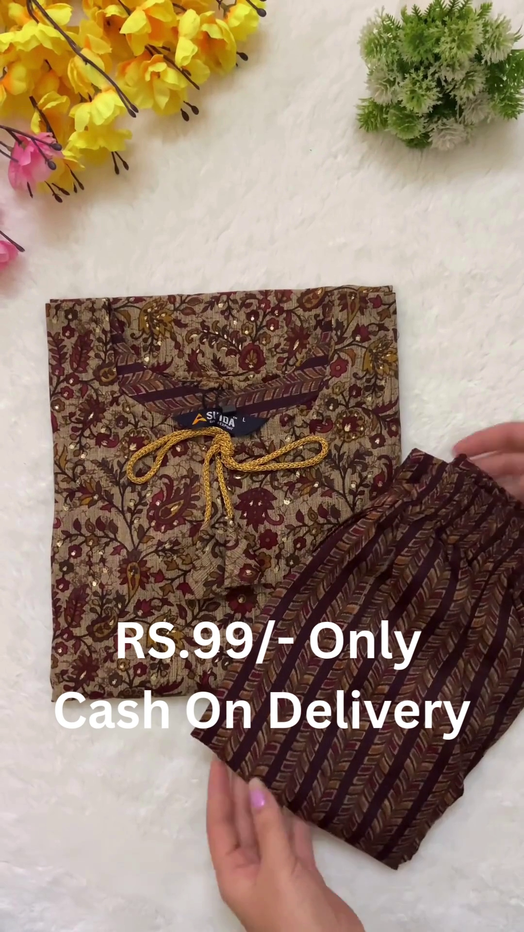 Traditional Ethnic Printed Kurti with Pant Set – Elegant Daily Wear for Women - Image 4