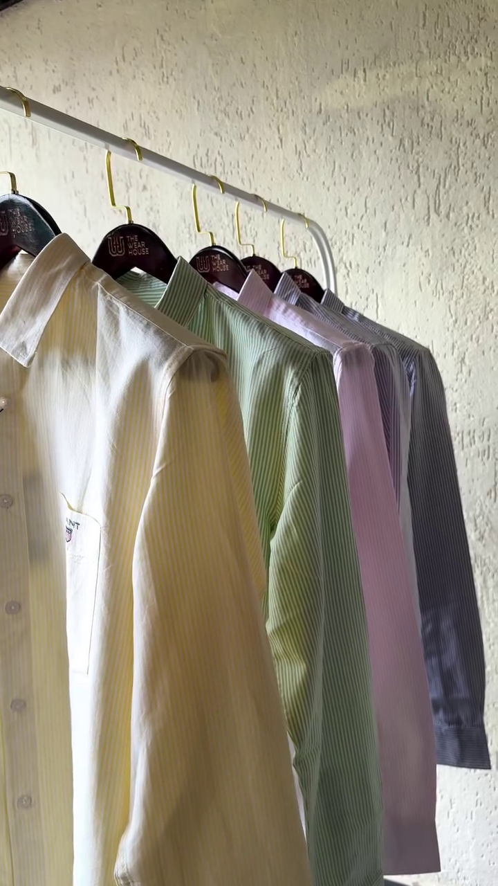 Refined Pastel Yellow Striped Shirt with Classic White Slim-Fit Jeans – Smart Casual Outfit - Image 4