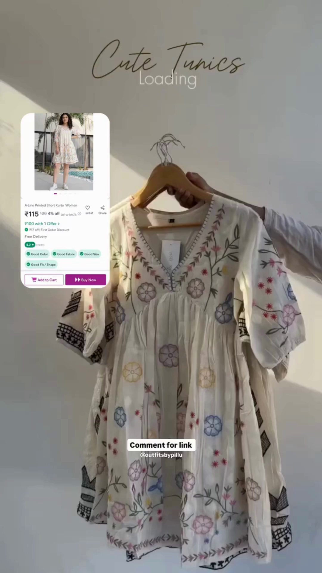 👚 A-line Printed Short Kurta for Women – Only ₹115! Style Meets Affordability