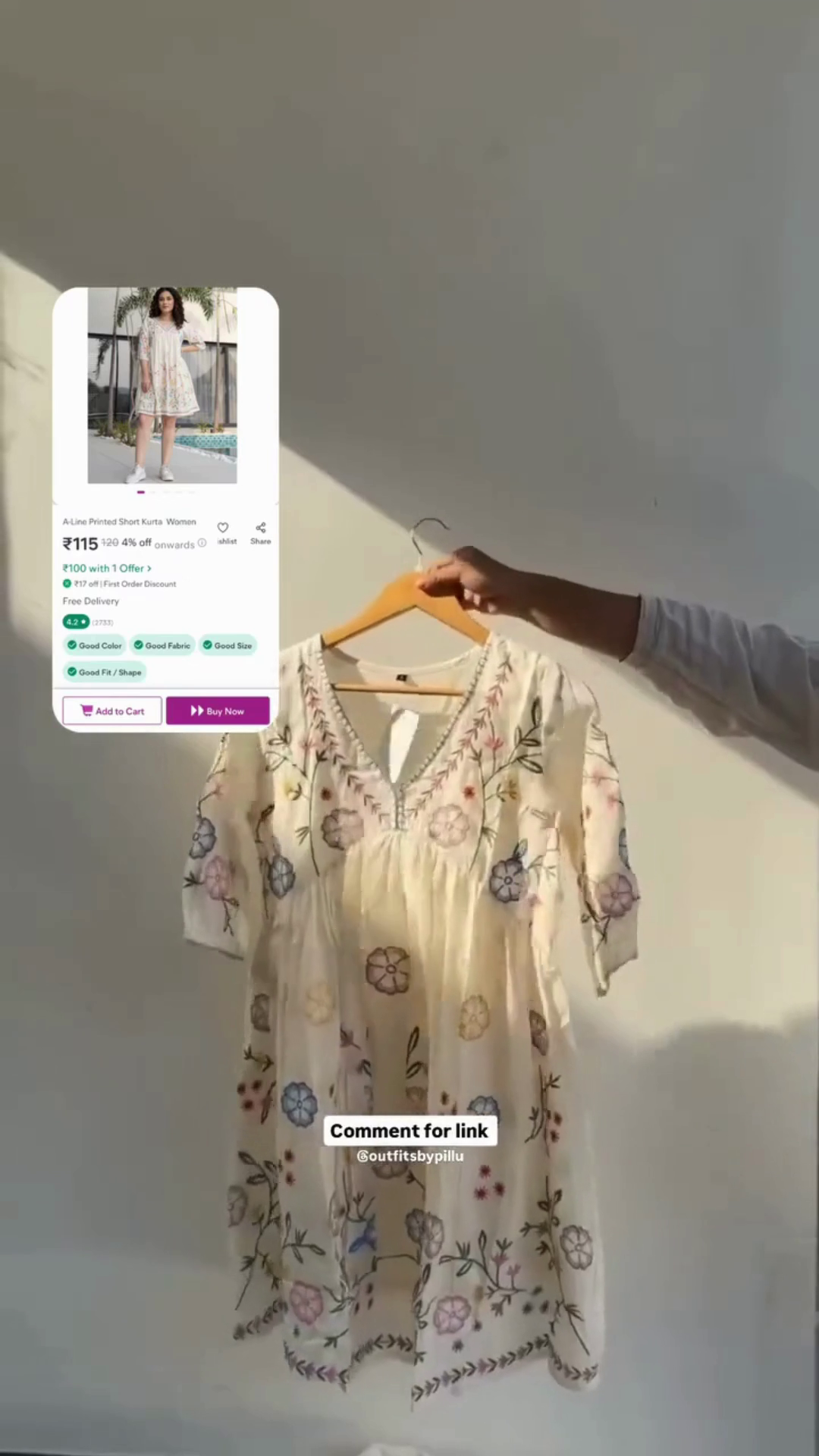 👚 A-line Printed Short Kurta for Women – Only ₹115! Style Meets Affordability - Image 2