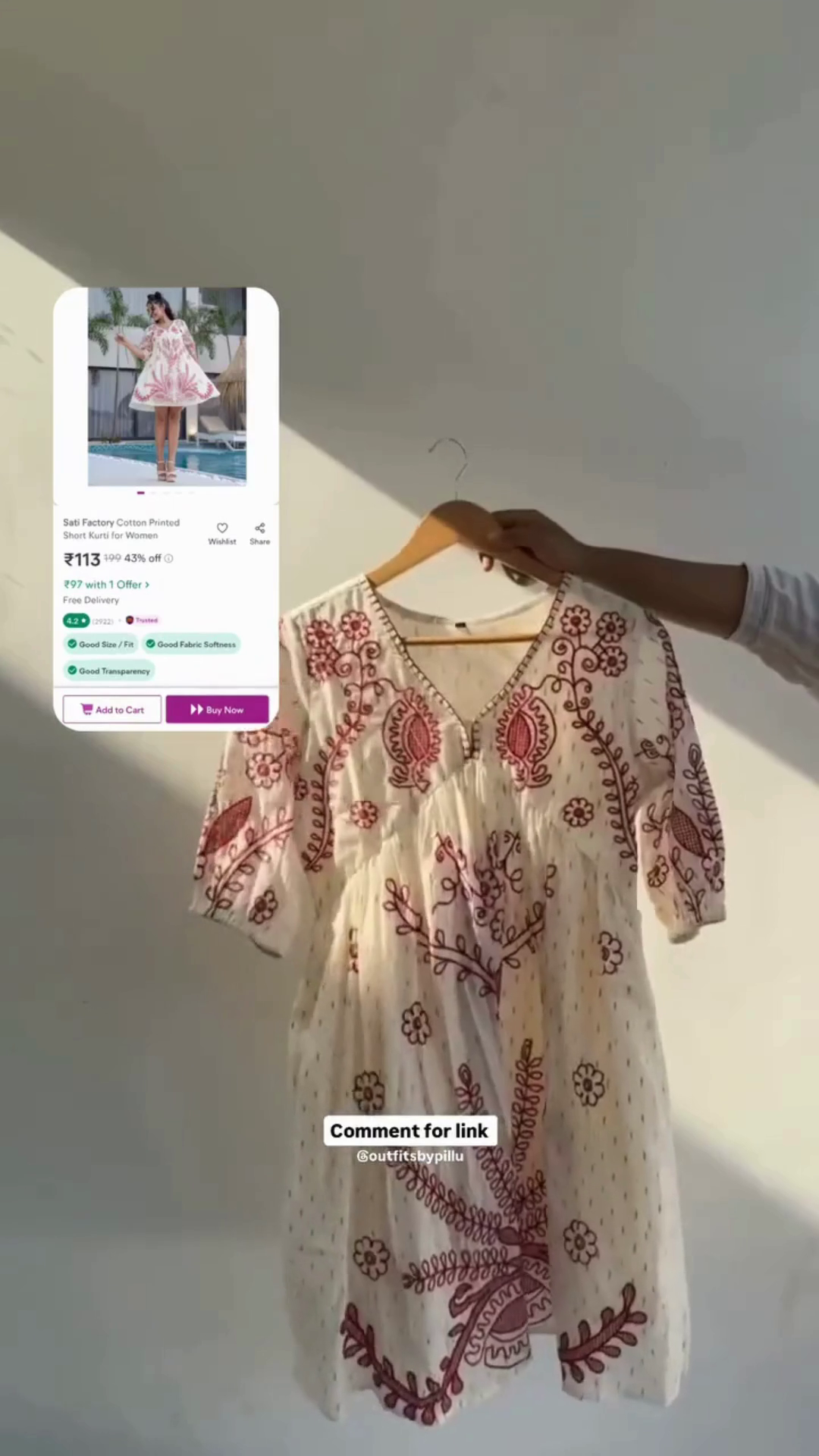 👚 A-line Printed Short Kurta for Women – Only ₹115! Style Meets Affordability - Image 3