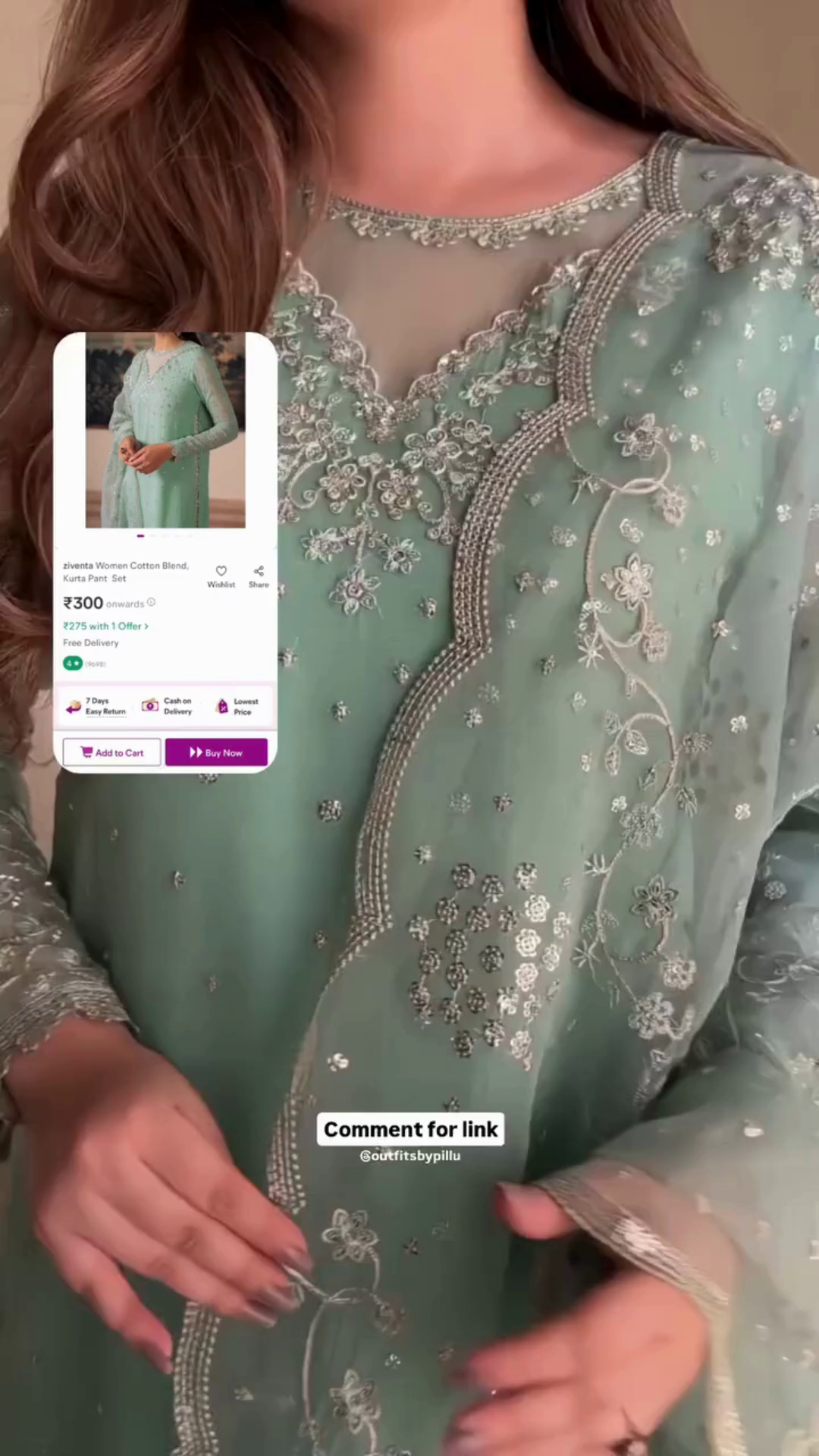 👗 Women Cotton Blend Kurta Pant Set – Only ₹300!