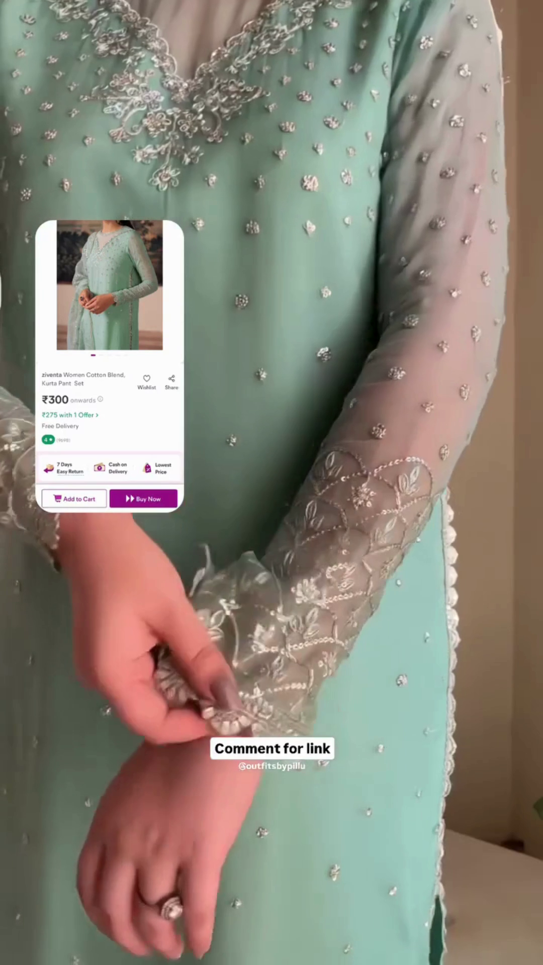 👗 Women Cotton Blend Kurta Pant Set – Only ₹300! - Image 3