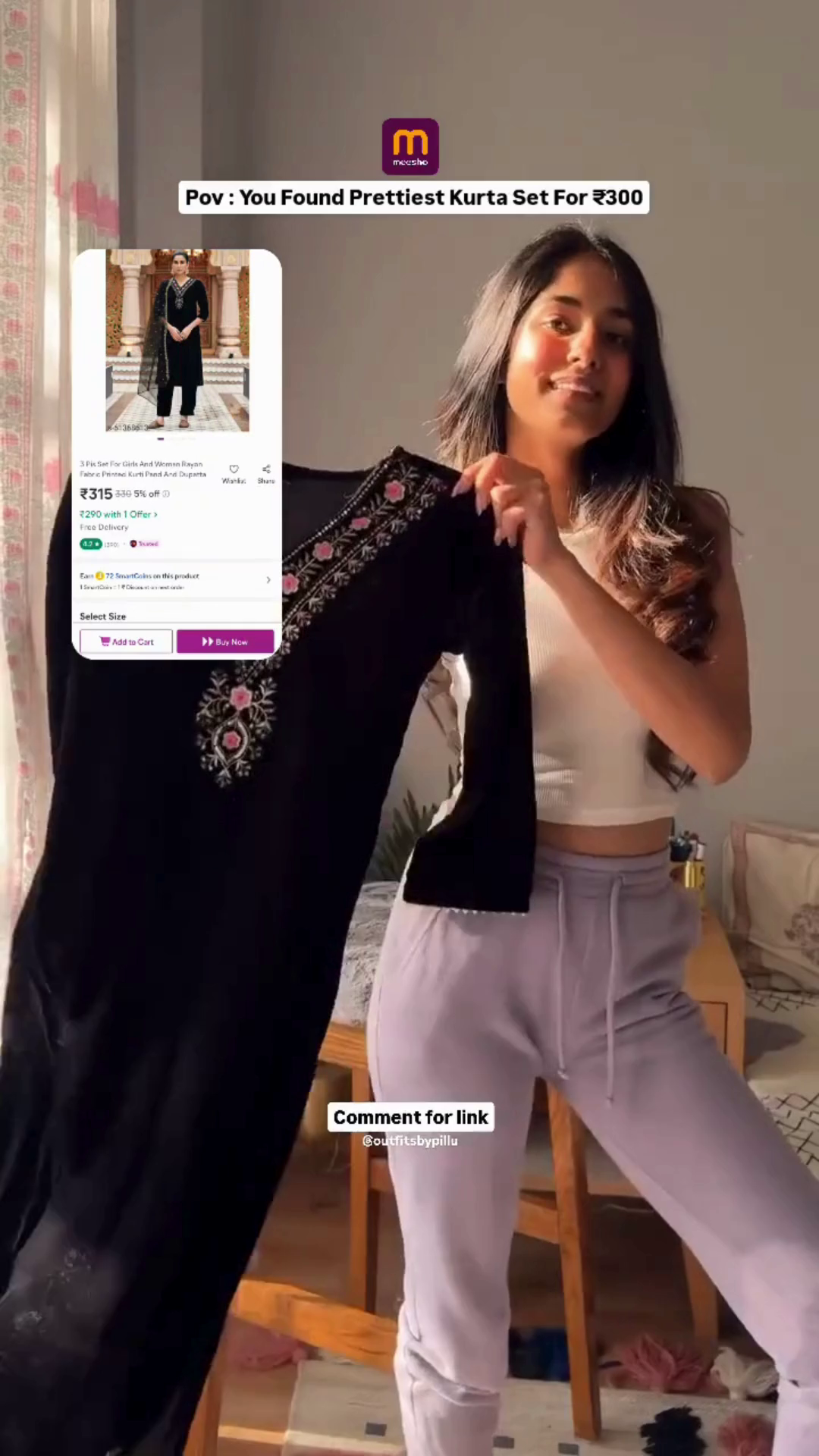 💫 Prettiest Black Kurta Set – Just ₹300/- - Image 3