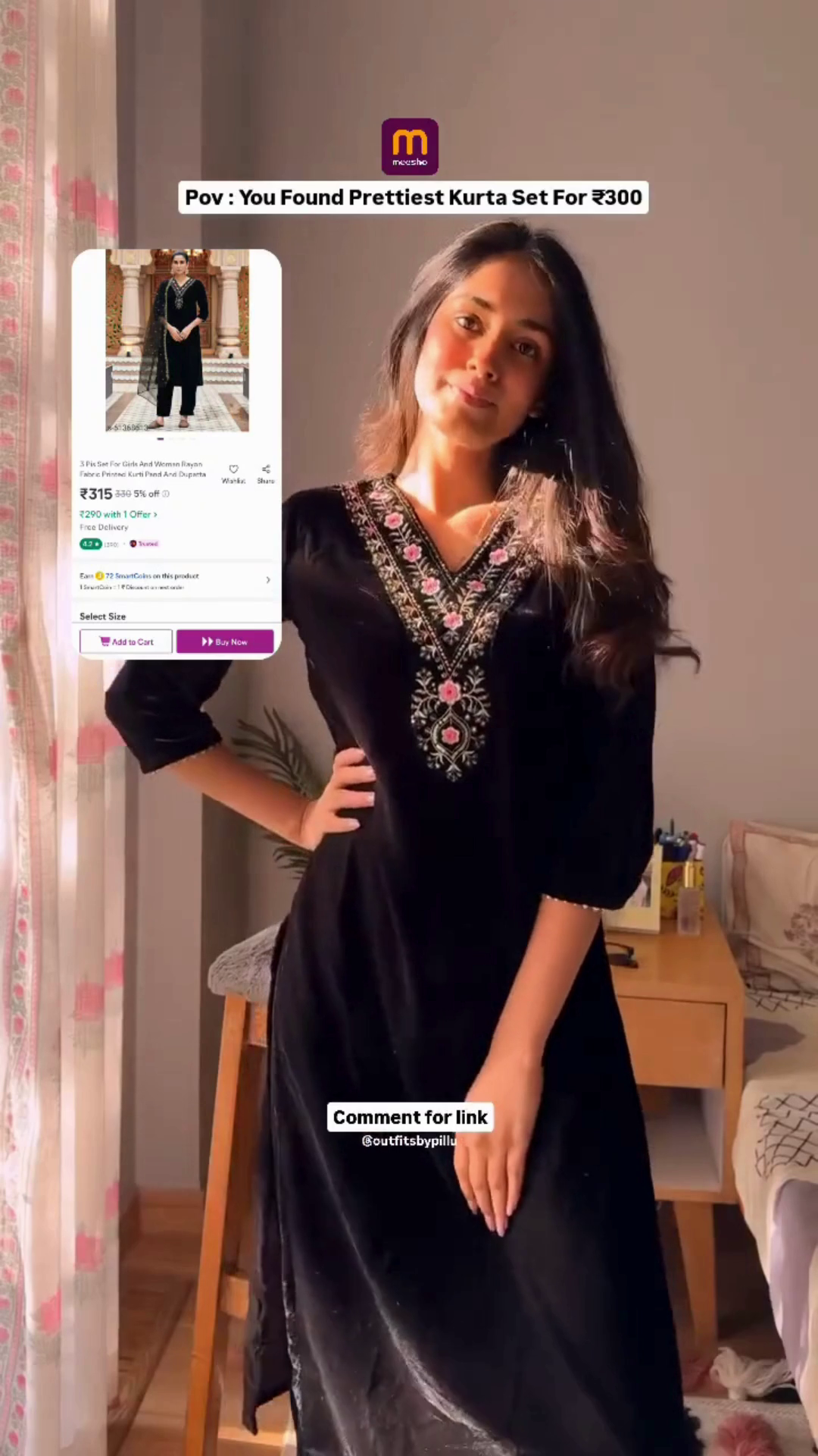 💫 Prettiest Black Kurta Set – Just ₹300/- - Image 5