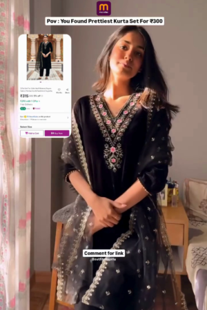 💫 Prettiest Black Kurta Set – Just ₹300/-