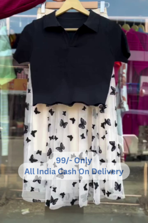 🦋 Butterfly Fly Skirt Set for Girls – Premium Edition