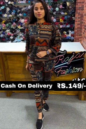 Tarrent hunt_ modern_ rayon printpack of to nightsuit with t-shirt & pajama for girls/womens