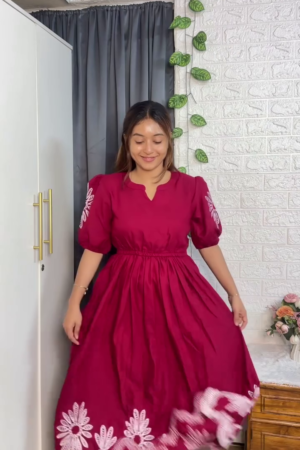 Rani Pink Embroidered Anarkali