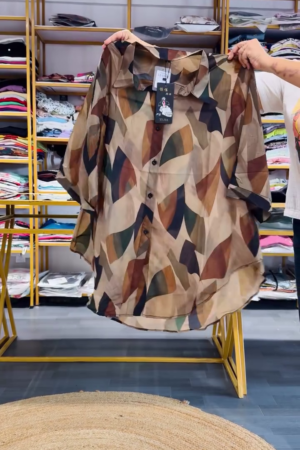 Women Abstract Print Button-Down Shirt | Casual & Trendy Daily Wear Top