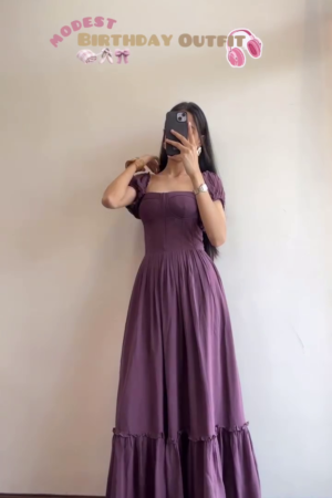 Modest Puff Sleeve Party Outfit