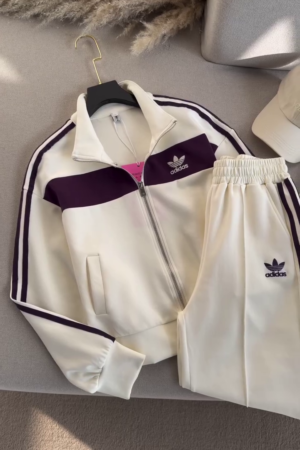 Cream & Plum Athleisure Tracksuit Set