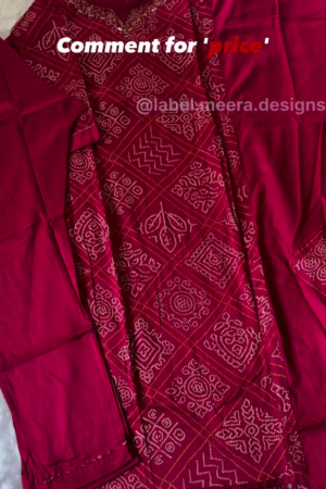 Ruby Red Bandhani-Inspired Kurta Set